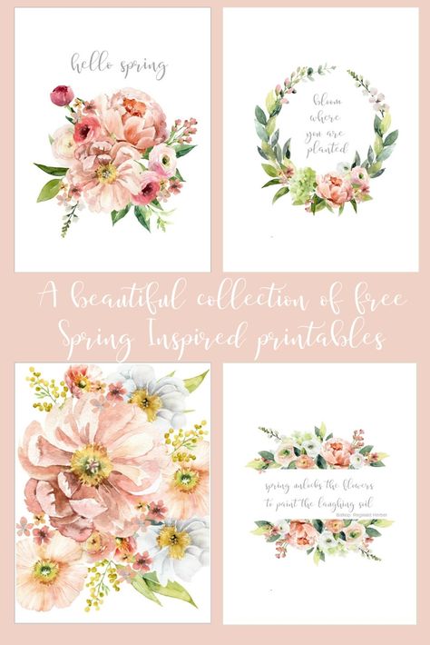 Download collection of 4 beautiful, artfully made and free SPRING FLORAL PRINTABLES. Sweet sentiments and suitable for framing. #stonegable, #stonegableblog, #freeprintables. #springdecor #springdiy #printables #springprintables #springpictures Spring Printables Free, 80s Bedroom Decor, 80s Bedroom, Spring Images, Spring Printables, Pretty Printables, Free Printable Wall Art, Spring Pictures, Free Printable Art