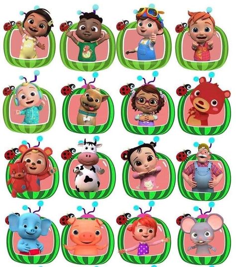 Coco Melon Stickers Printable, Coco Melon Cupcake Topper Printable, Coco Melon Cake Topper Printable Free, Cocomelon Cupcake Topper Printable, Coco Melon Cupcakes, Coco Melon Birthday Party Girl, Cocomelon Party Ideas For Girl, Cocomelon Cartoon, Cupcake Toppers Free