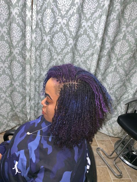 Hair Paint Wax On Locs, Dyed Sisterlocks, Short Microlocs Styles, Tiny Locs, Micro Locks, Mermaid Locs, Sister Locks, Sisterlocks Styles, Micro Locs