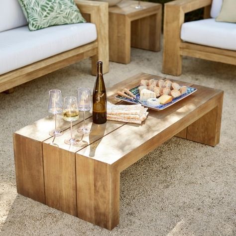 larnaca | Williams Sonoma Modern Bench Outdoor, Rustic Outdoor Furniture, Pecan Wood, Water Drain, Outdoor Patio Table, Teak Outdoor Furniture, Outdoor Coffee Table, Teak Coffee Table, Williams Sonoma Home