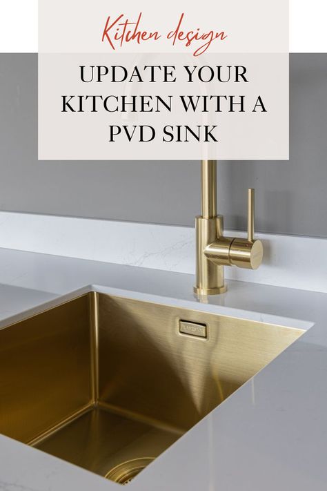 PVD Sink in brushed gold Gold Sink, Front Porch Inspiration, Green Kitchen Designs, Latest Colour, Kitchen Trends, Green Kitchen, Sink In, New Trend, Decorating Blogs