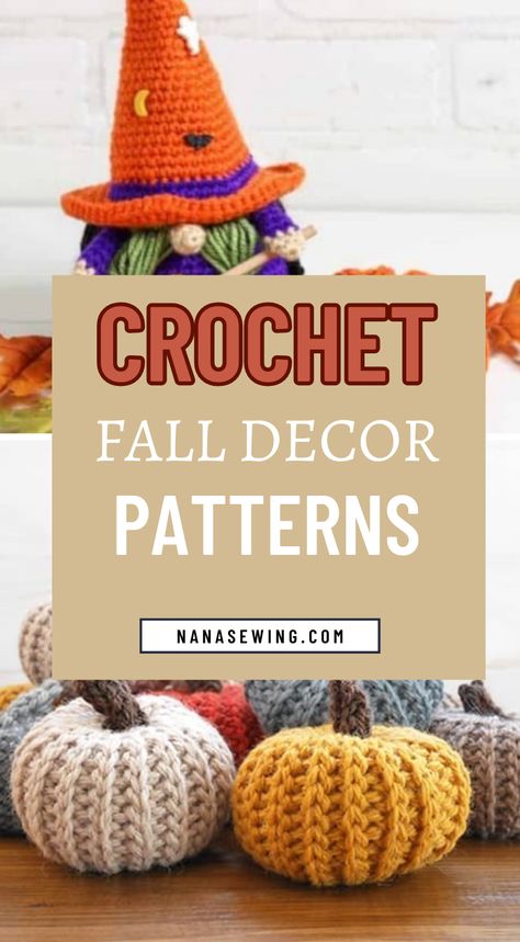 "Elevate your home's cozy factor this fall with our charming crochet fall decor ideas. Explore handmade pumpkins, warm blankets, and rustic table runners to bring the spirit of autumn indoors. Get inspired to create your own beautiful crochet pieces and infuse your space with the essence of the season with crochet fall decor." Crocheted Fall Decorations, Autumn Crochet Patterns Free, Crochet Ghost Applique, Crochet Pumpkin Garland, Fall Crochet Projects, Handmade Pumpkins, Crochet Fall Decor, Crochet Ghost, Fall Centerpieces