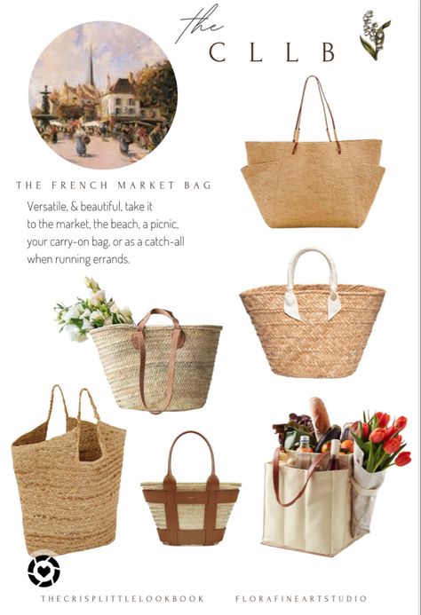 My favorite French market bags … the ultimate combination of form and function 🥖🌷 #frenchmarketbag #frenchstyle #frenchaesthetic #aesthetic Follow my shop @thecrisplittlelookbook on the @shop.LTK app to shop this post and get my exclusive app-only content! #liketkit #LTKSeasonal #LTKfamily #LTKitbag @shop.ltk https://liketk.it/4cQd2 Chic Capsule Wardrobe, French Market Bag, French Aesthetic, Market Bags, French Market, Straw Bags, Straw Tote, Market Tote, Tote Pattern