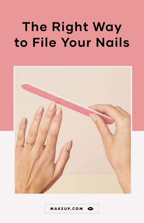 Nail experts explain how to file your nails the correct way to avoid breakage, plus why the type of nail file you use matters. #acrylicnails #pressonnails #nails #makeup #mua #makeuproutine #nailart #nailhacks #nailtips #nailadvice #beauty #beautytips #beautyadvice #beautyhacks #nailtutorial #beautytutorial #makeuptutorial #acrylicnails #gelnails #essie #essielove #naturalnails #nailpolish #manicure #Manimonday How To Properly File Your Nails, Filing Nails How To, How To File Square Nails, How To File Your Nails, Nail Filing Tips, How To File Nails Correctly, How To File Nails, Filing Nails, Best Nail File