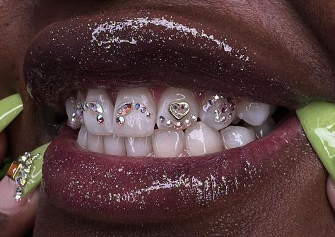 Grillz Teeth, Dope Jewelry Accessories, Tooth Charm, Tooth Gems, Grills Teeth, Beautiful Photoshoot Ideas, Trendy Products, Tooth Gem, Teeth Jewelry