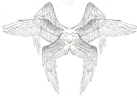 Six wing art Seraph Angel, Wings Drawing, Wings Art, Wings Tattoo, Angel Tattoo, Drawing Base, Drawing Poses, A Tattoo, Drawing Reference Poses