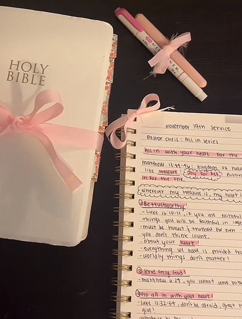 Bible Decorations Ideas, Aesthetic Bible Study, Decorating Bible, Chosen Aesthetic, Bible Study Aesthetic, Pink Bible, Cute Bibles, Motivational Bible Verses, Christian Quotes Wallpaper