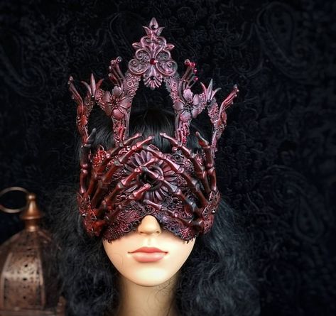 Blind Mask, Demon Cosplay, Mask Gothic, Demon Costume, Skeleton Mask, Medusa Costume, Gothic Crown, Devil Mask, Fantasy Demon