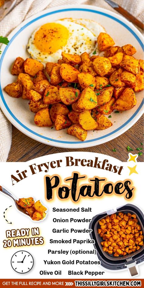 Air Fryer Breakfast Potatoes Air Fryer Potatoes Breakfast, Gold Potato Recipes Air Fryer, Crispy Breakfast Potatoes Air Fryer, Home Fries Breakfast Air Fryer, Air Fry Breakfast Potatoes, Airfryer Breakfast Potatoes, Air Fried Breakfast Potatoes, Home Fried Potatoes Breakfast, Yukon Gold Breakfast Potatoes