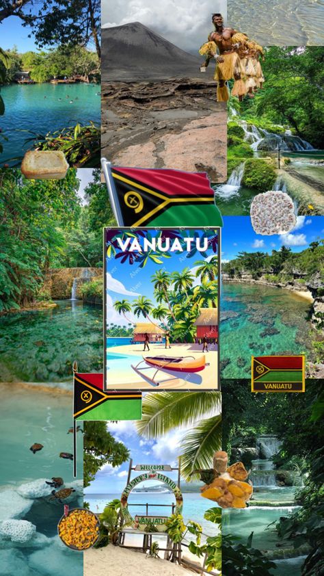 #collage #aesthetic #travel #culture #viralpost #Vanuatu #MysteryIsland #VanuatuanFood Port Vila, Great Places To Travel, Travel Culture, Aesthetic Travel, Dream Travel Destinations, Dream Holiday, Vanuatu, Beautiful Places To Travel, Travel Inspo