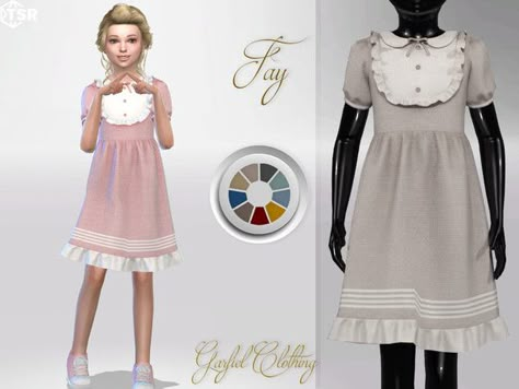 Sims 4 Ruffle Dress, Sims Cc Child, Infant Cc, Ts4 Mods, Alpha Cc, Cc Sims4, Sims 4 Cc Kids Clothing, Sims Packs, Child Dress