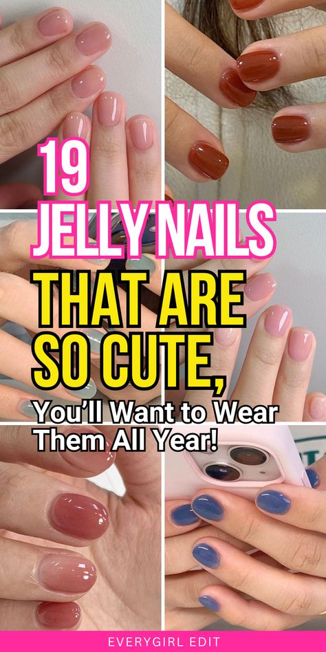 jelly nails, jelly nail designs, jelly nail ideas, jelly nail inspo, jelly nail art, Korean jelly nails, jelly nails 2024. Jelly Color Nails Design, Jelly Nail Polish Designs, Jelly Nails Purple, Nail Designs Jelly, Simple Jelly Nails, Jelly French Tip Nails, Jelly Nude Nails, Jelly Color Nails, Fall Jelly Nails