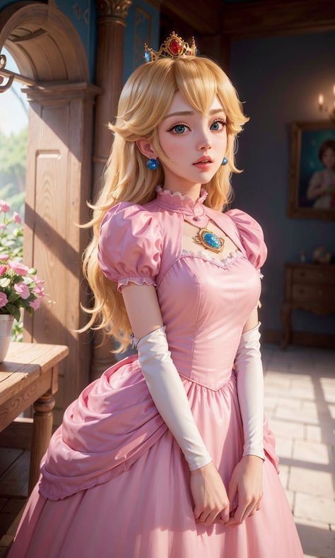 Princess Peach Realistic, Princess Peach Art, Princess Peach Fanart, Princesa Peach Cosplay, Princess Peach Cosplay, Peach Cosplay, Super Princess Peach, Super Princess, Peach Mario