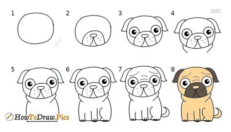 how to draw a pug easy - Ecosia How To Draw A Pug, Cute Pug Drawing, Draw A Pug, Drawing Pets, Pug Party, Pug Breed, Pug Cartoon, Dog Emoji, Puppy Sketch