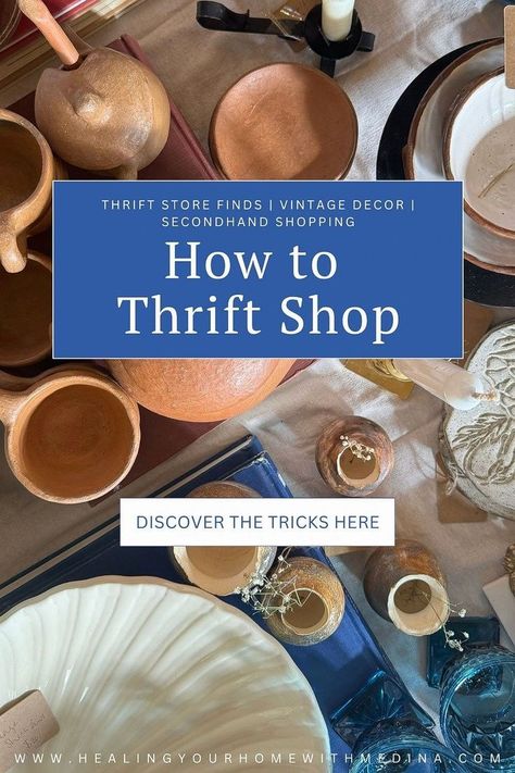 Explore the essential dos and don’ts of thrifting with Medina from Heal Your Home. Master the art of thrift store shopping by keeping an open mind, checking for quality, and sticking to a budget. Discover amazing finds like home decor, home accessories, vintage decor, secondhand furniture, and more. Learn the importance of washing your thrift store finds and negotiating prices. Enjoy the thrill of the hunt and turn your finds into treasures. Happy thrifting! Sustainable Diy, Reuse Recycle Repurpose, Thrift Store Shopping, Amazing Finds, Second Hand Furniture, Dos And Don'ts, Bargain Hunter, Tea Sets Vintage, Vintage Kitchen Decor