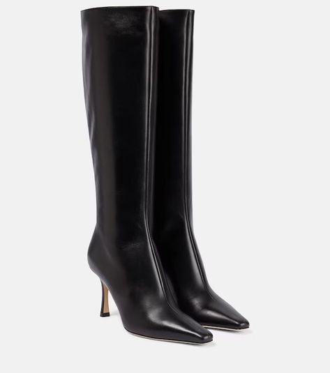 Designer Shoes for Women | Shop at Mytheresa Jimmy Choo Boots, Mid Heel Boots, Mid Heels Pumps, Black Knee High Boots, Knee High Leather Boots, Evening Shoes, Footwear Design Women, Jimmy Choo Shoes, Dream Shoes