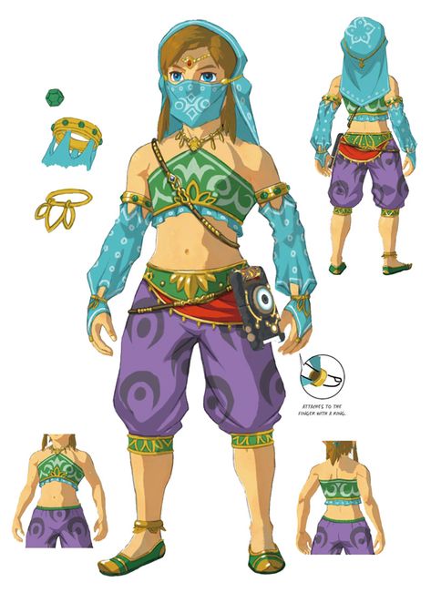 Link Gerudo Set Art from The Legend of Zelda: Breath of the Wild #art #artwork #videogames #gameart #conceptart #illustration #zelda #legendofzelda #legendofzeldabreathofthewild #breathofthewild Gerudo Outfit, Gerudo Link, Glow Outfits, Link Botw, Legend Of Zelda Characters, Link Cosplay, Wild Outfits, Color Outfits, Link Zelda