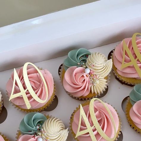 ~Janine bakes~ on Instagram: "~Forty~ Toppers @sweetberrycreationsuk #cupcakes #cupcake #prettycupcakes #birthdaygirl #cake" 40th Cupcakes, 40th Birthday Cupcakes, 49 Birthday, 42nd Birthday, Pretty Cupcakes, 40th Birthday Cakes, February 3, Birthday Woman, Birthday Cupcakes