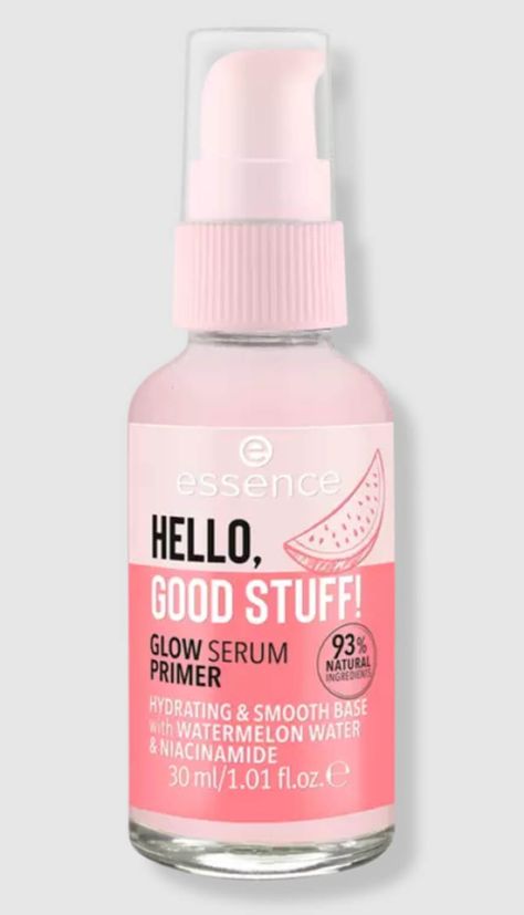 Essence Hello Good Stuff, Watermelon Water, Make Up Primer, Essence Makeup, Fixing Spray, Glow Serum, Essence Cosmetics, Fruit Water, Makeup Needs