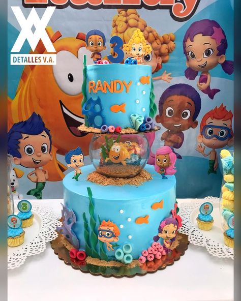 Bubble Guppies Cake Ideas, Blair Birthday, Bubble Guppies Birthday Party Ideas, 1sr Birthday, Bubble Guppies Birthday Cake, Bubble Guppies Theme, Bubble Guppies Cake, Bubble Birthday Parties, Bubble Cake