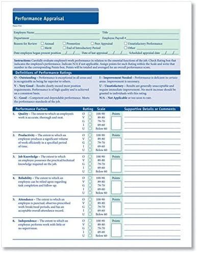 PRICES MAY VARY. HR & EMPLOYEE MANAGEMENT: Make employee performance evaluations easier, more efficient, and less stressful by using the Performance Appraisal Form by ComplyRight. Such a documentation process also helps employers validate employee promotions as well as protect the employer against potential termination disputes during a lawsuit. EMPLOYEE PERFORMANCE: Make the performance review process a more consistent, time-saving procedure. This employee evaluation form allows the employer to Performance Appraisal Form, Appraisal Form, Employee Evaluation, Employee Evaluation Form, Business Writing Skills, Evaluation Employee, Nlp Coaching, Employee Performance, Good Leadership Skills