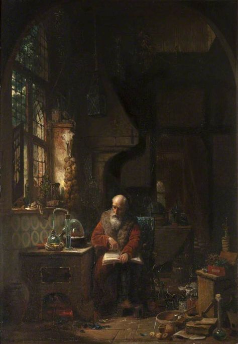 The Alchemists Laboratory. University of St Andrews Alchemist Laboratory, University Of St Andrews, Carl Spitzweg, Herbal Tinctures, Art Ancien, Classic Paintings, Art Uk, St Andrews, Classical Art