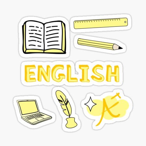 English Stickers, Folder Binder, Stiker Macbook, School Binder Covers, Penanda Buku, School Book Covers, School Binder, Cute Laptop Stickers, School Labels