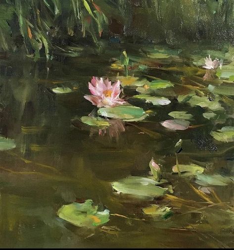 Water Lilies Art, Water Lilies Painting, Pond Painting, Istoria Artei, Water Lily Pond, Lily Painting, Painting Competition, Muse Art, Southwest Art