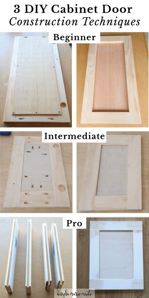 Learn 3 DIY shaker cabinet door construction techniques, for all skill levels, including beginner, intermediate, and professional techniques. Learn the pros and cons of each of these DIY cabinet door methods. Also, learn about parts of a cabinet door, and common styles and materials for cabinet doors DIY. Building A Cabinet Door, Mdf Shaker Cabinet Door Diy, Turn Cabinets Into Shaker Style, Build New Cabinet Doors, Diy Glass Shaker Cabinet Doors, How To Make A Shaker Cabinet Door, Cabinet Door Inserts Diy, Making A Cabinet Door, Wooden Kitchen Cabinet Doors