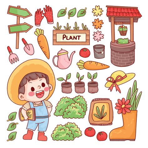 Farmer Drawing, Cute Hairstyles For Homecoming, Girly Costumes, Cute Tattoos With Meaning, Zelda Gifts, Plant Cartoon, Cute Christmas Stockings, Farmer Boy, Cute Vans