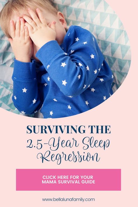 Surviving The 2.5 Year Sleep Regression | Bella Luna Family | Is your 2.5 year old on a solid nap strike, leaving your wondering if it is time to drop the nap? Hold up! You've got to read this post to learn all about what causes the sleep regression, nap schedules, bedtime fears, ok to wake clocks, transitioning to a big kid bed too soon and how to get back on track. Dive into the post: https://bellalunafamily.com/2-and-a-half-year-sleep-regression/. 2 And A Half Year Old Sleep Schedule, 6 Month Sleep Regression, Toddler Sleep Regression, Toddler Sleep Schedule, Toddler Bedtime Routine, Baby Sleep Regression, Toddler Sleep Training, Toddler Bedtime, Kid Bed