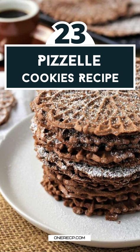 Discover 23 incredible pizzelle cookie recipes perfect for every celebration, offering a delightful crunch and delicious flavors! Visit our site for creative variations and tips to make these traditional Italian cookies a hit at your next event! Italian Pizzelle Recipe, The Palatable Life Cookies, Italian Pizzelle Cookies, Rolled Pizzelles, Pizelles Cookies Recipes, Gingerbread Pizzelle Recipe, Cinnamon Pizzelle Recipe, Authentic Italian Cookies, Pizzle Cookies Pizzelle Recipe