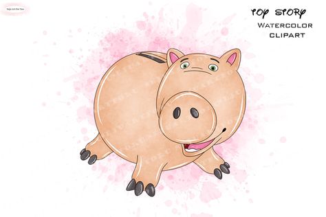 Toy story clipart, toy story, toy story clip art, toy story watercolor, toy story png, watercolor toy story, toy story clip art, Hamm pig keywords #canvamathelement #canvadesignideas #canvaaesthetic Toy Story Watercolor, Toy Story Clipart, Toy Story Png, Painted Banners, Scrapbook Images, Pig Character, Baby Birthday Themes, Toy Story Party, Drawing Images