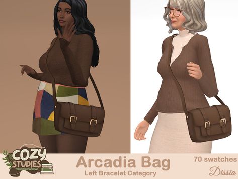 Ts4 Bag Cc, Sims 4 Bag Accessories, Elderly Clothes, Ts4 Accessories, Halloween City, Sims Stories, Dark Academia Style, Sims 4 Mm Cc, Academia Style