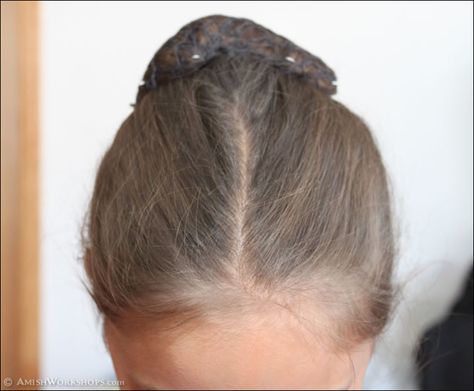 Amish girl with hair in a bun, secured by a hairnet Hair Net Hairstyles Work, Mennonite Hairstyles, Waist Length Hair, Girl Haircut, Hair Net, Simpler Lifestyle, Pin Up Hair, Princess Hairstyles, Cut My Hair