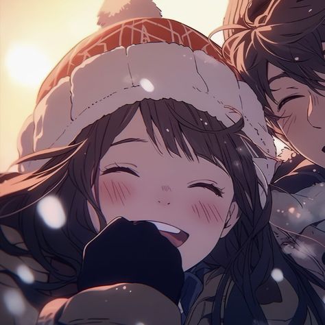 Anime Pfp Christmas Matching, Matching Pfp Couple Christmas Anime, Anime Winter Matching Pfp, Anime Couple Christmas Art, Cute Winter Matching Pfp, Christmas Matching Profiles, Christmas Anime Couple Pfp, Christmas Matching Pfps Anime Couple, Christmas Matching Profile Pictures