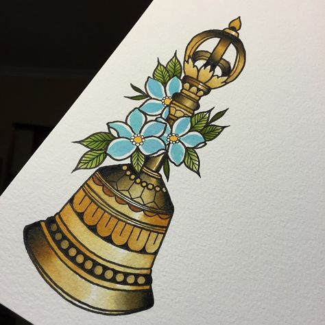 Bell Sketch, Bell Tattoo, Tibetan Tattoo, Belle Tattoo, Lamp Tattoo, Tattoo Samples, Polynesian Tattoos, Witch Tattoo, Geometric Tattoos