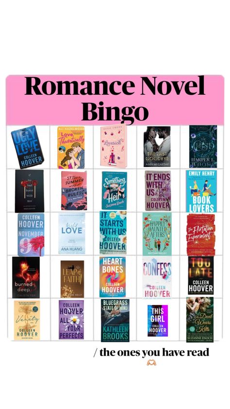 Romance Novel Bingo #bingoboard #bookaesthetics #booklovers #bingochallenge #colleenhoover #romancenovel Steamy Romance Books, Steamy Romance, Bingo Board, Novels To Read, Colleen Hoover, Romance Novels, Romance Books, Bingo, Book Lovers