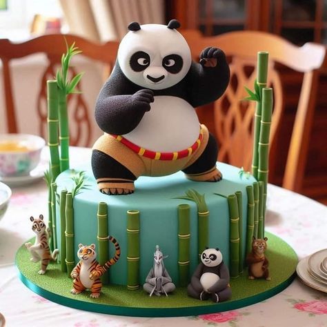 Kung Fu Panda Cake, Taylor Swift Cake, Panda Cake, Fondant Cake Designs, Princess Birthday Cake, Baby Birthday Cakes, Goddess Artwork, Cake Decorating Designs, Birthday Cake Decorating