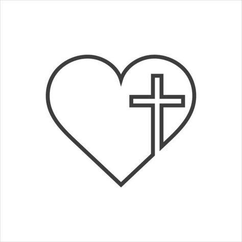 Heart With Cross Tattoo, Friday The 13th Flash, Bow Wallpaper Iphone, Religious Valentines, Valentine Drawing, Christian Drawings, Engraving Projects, Canvas Art Ideas, Christian Valentines