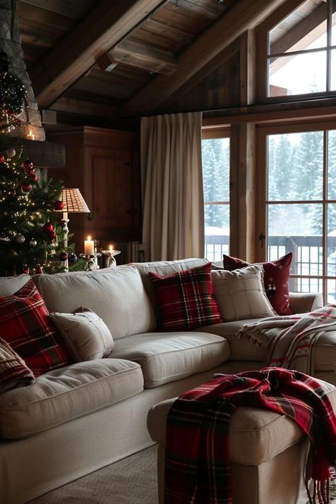 Comfort and Style with Christmas Theme Sofas Christmas Couch, Sofa Christmas, Christmas Sofa, Couch Styling, Holiday Pillows, Pillows Flowers, Stylish Living Room, Rustic Farmhouse Style, Pretty Christmas