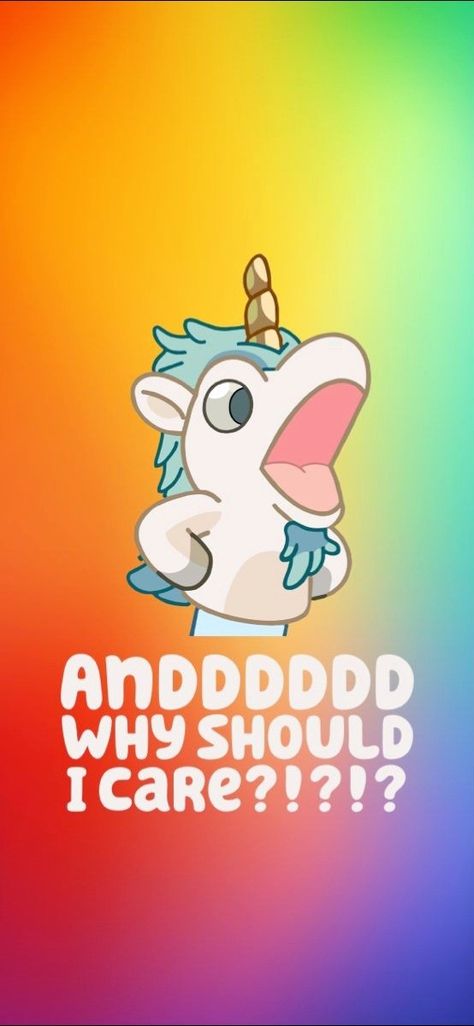 Bluey Posters, Bluey Unicorn, Phone Wallpaper Rainbow, Bluey Wallpapers, Husky Wallpaper, Bluey Wallpaper, Bluey Stuff, Bingo Funny, Cute Images For Wallpaper