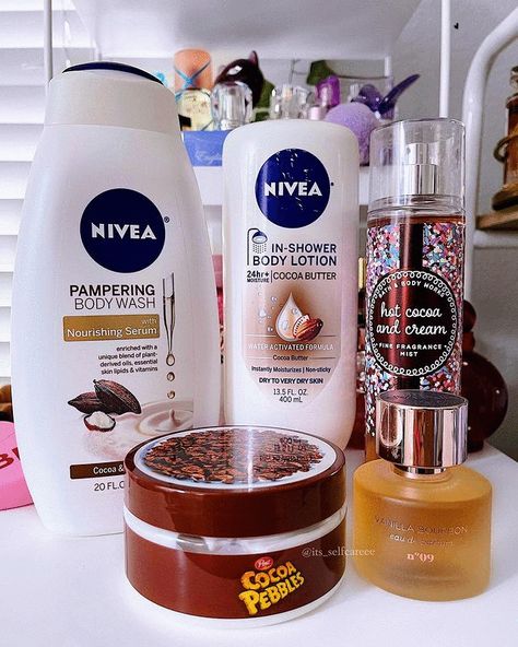 In Shower Body Lotion, Shea Butter Body Wash, Cocoa Pebbles, Body Hygiene, Bath And Body Works Perfume, Shower Skin Care, Body Smells, Body Hacks, Bath And Body Care