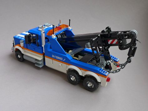 Wrecker 2.0 Lego City Truck, Lego Truck, Lego Modular, Lego Creative, Lego Pictures, Plastic Model Cars, Cool Lego Creations, Lego Architecture, Custom Lego