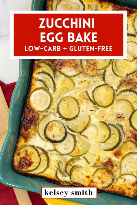 Zucchini Egg Bake, Potato Egg Bake, Bacon Egg Bake, Veggie Egg Bake, Zucchini Egg, Low Carb Zucchini Recipes, Egg And Cheese Casserole, Cheese Zucchini, Zucchini Breakfast