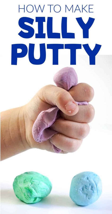 With just two simple ingredients, how to make silly putt is fun to make. Who needs to make slime when you can make DIY Silly Putty How To Make Puddy, November Crafts For Kids, How To Make Putty, Homemade Putty, Silly Putty Recipe, Diy Silly Putty, Homemade Silly Putty, Putty Recipe, Sand Play Dough