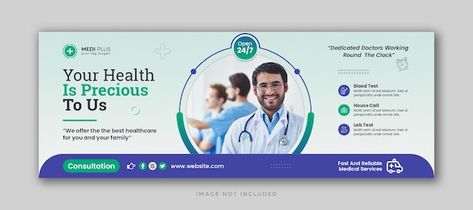 Medical Banner Design Ideas, Medical Clinic Logo, Healthcare Social Media, Linkedin Cover Photo, Power Point Design, Fb Banner, Clinic Logo, Banners Design, Cover Facebook