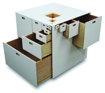 modular cube by Voos Furniture Study Sketches, Houseboat Ideas, Jewerly Display, Convertible Furniture, Piet Mondrian, Creative Furniture, Cube Storage, Small Space Living, Storage Items