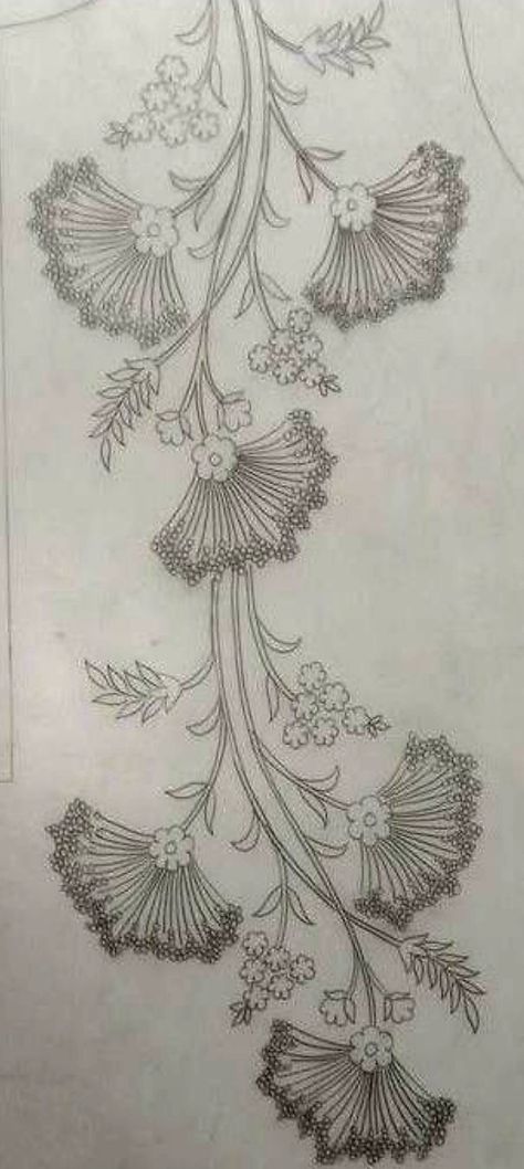 Khakha Motifs, Emb Butta Design, Floral Khaka Designs, Saree Painting Designs, Embroidery Motif, Floral Textile, Hand Embroidery Dress, Flower Drawing Design, Sketch Daily