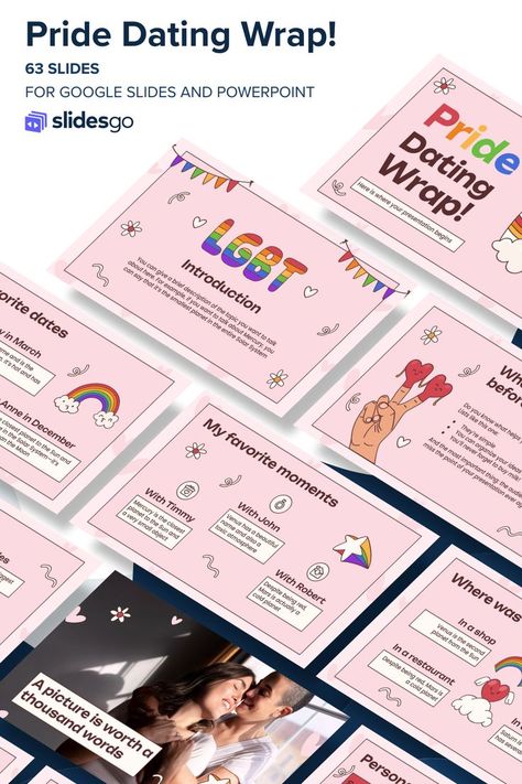 Pride Dating Wrap! I Google Slides, Canva & PowerPoint Presentation Template Pink Illustration, Small Planet, Illustration Cute, Power Point Template, Can Organizer, Google Slides Themes, Powerpoint Presentation Templates, Powerpoint Design, Do You Know What